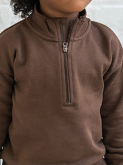 Mack Fleece Dropped Shoulder Half Zip Pullover Sweatshirt