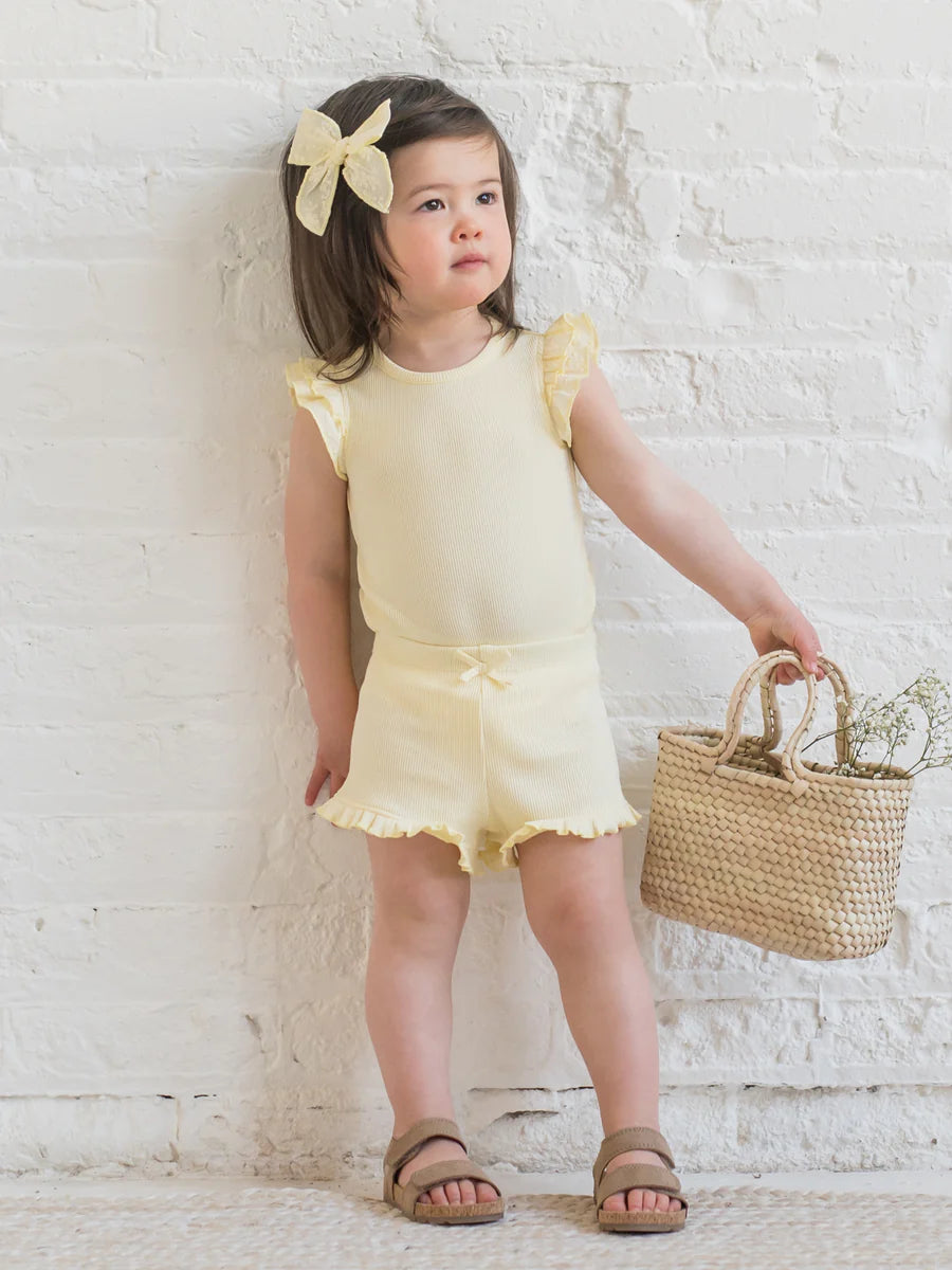 Lydia Ribbed Ruffle Shorts
