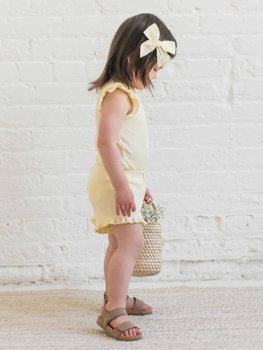 Lydia Ribbed Ruffle Shorts