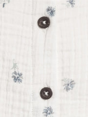 Tessa Muslin Button Front Ruffle Sleeve Top