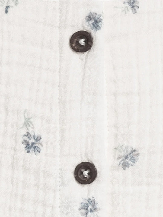 Tessa Muslin Button Front Ruffle Sleeve Top